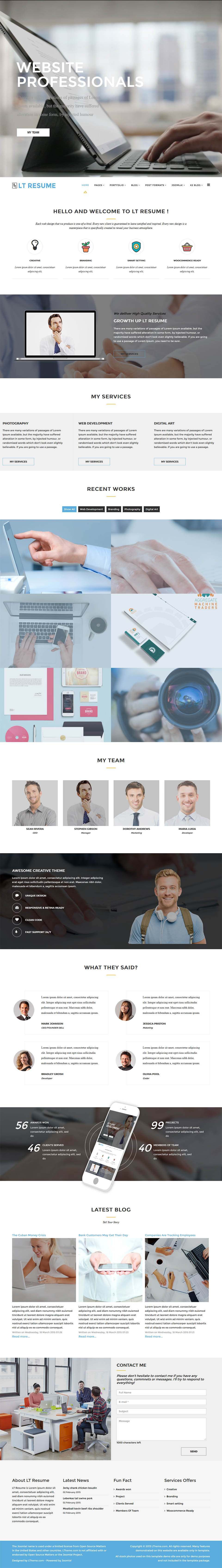 Joomla template LTheme Resume