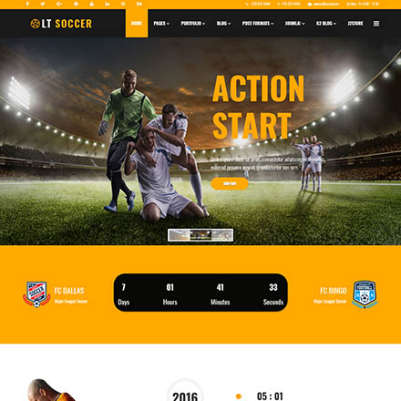 Criar Site Futebol Joomla Responsivo 950 S - Fácil de Editar