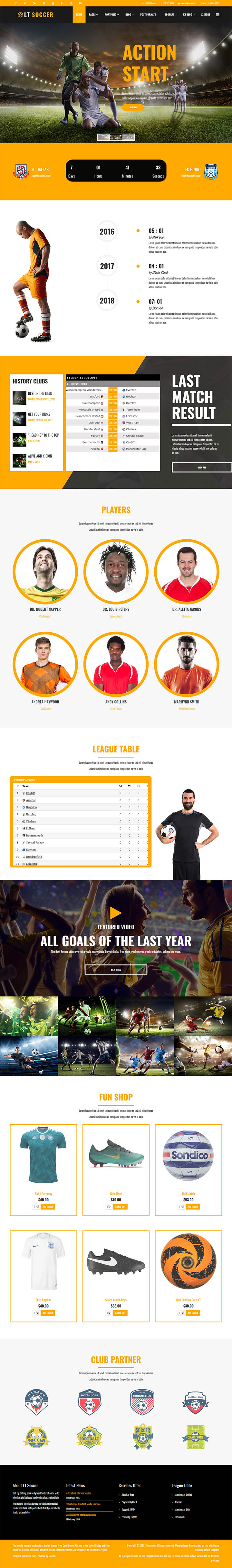 Joomla template LTheme Soccer