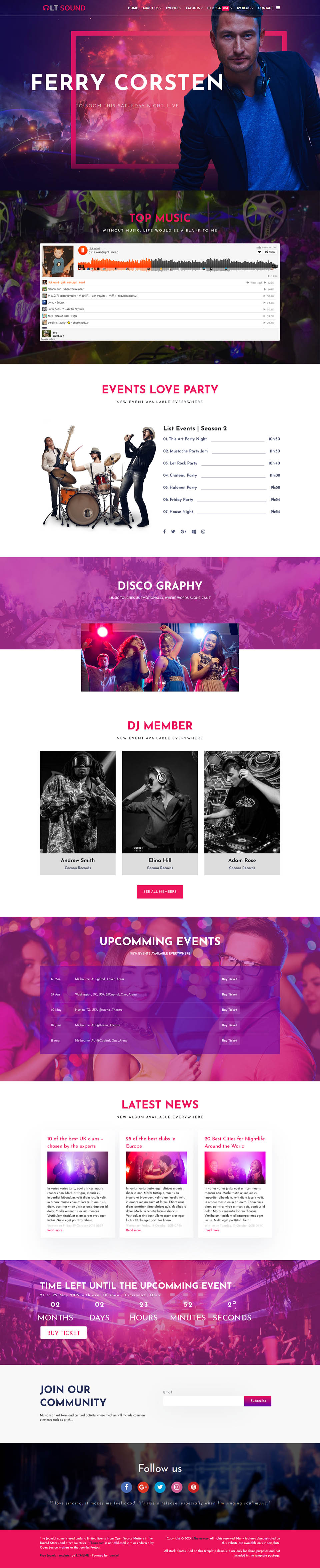 Template LTheme Sound Joomla template LTheme Sound
