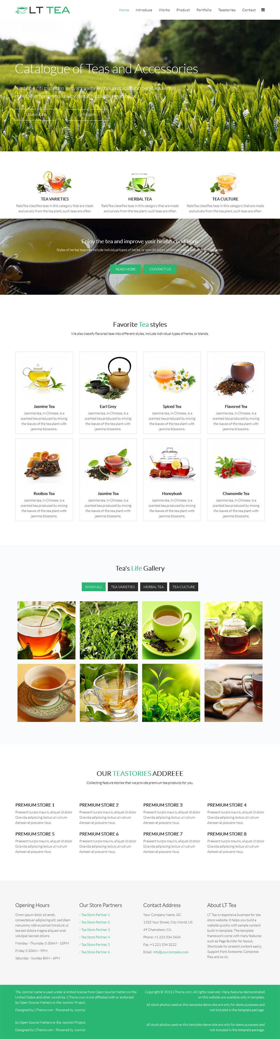 Joomla template LTheme Tea Onepage