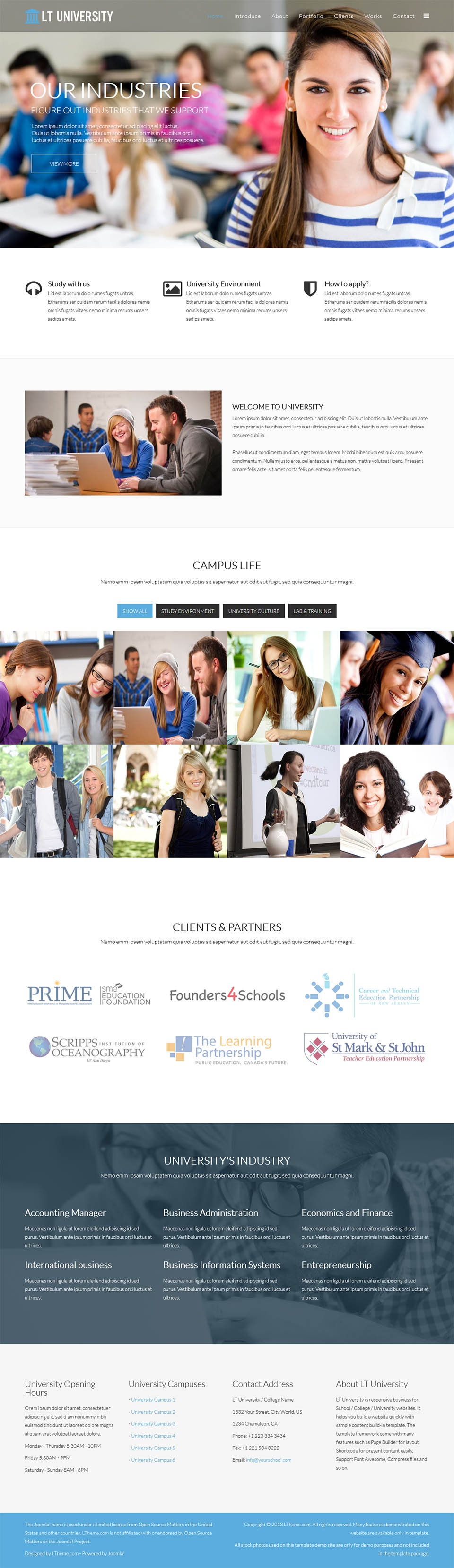 Template LTheme University Joomla template LTheme University