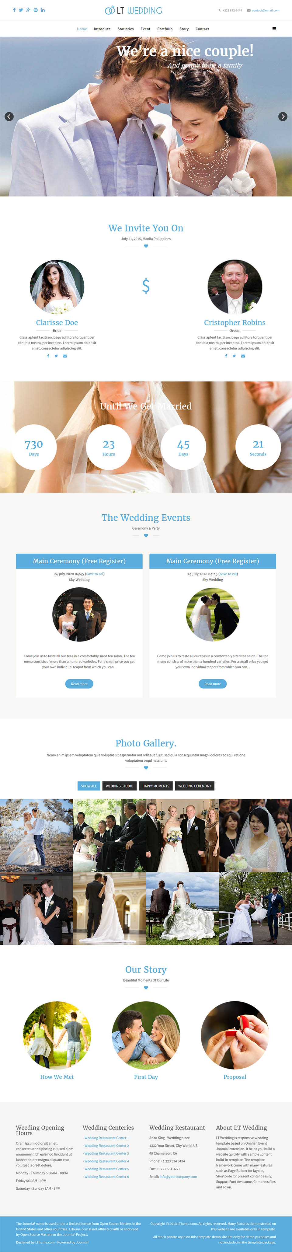 Joomla template LTheme Wedding Onepage