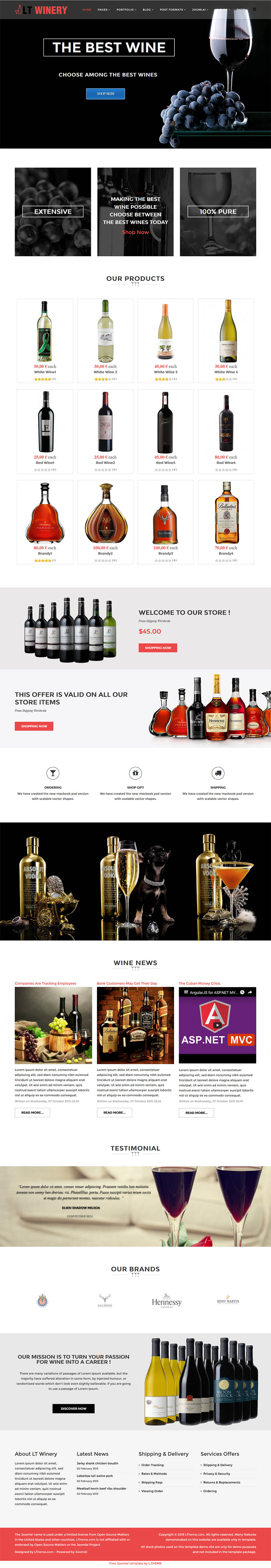 Template LTheme Winery Joomla template LTheme Winery