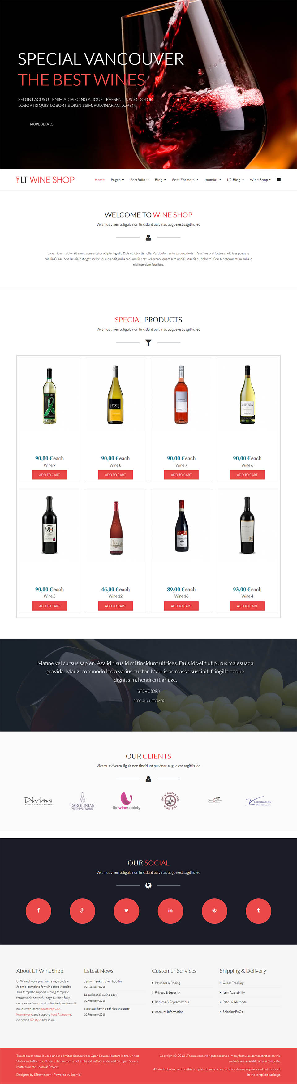 Template LTheme Wine Shop Joomla template LTheme Wine Shop