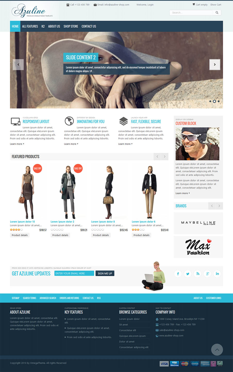 Template OmegaTheme Azuline Joomla template OmegaTheme Azuline