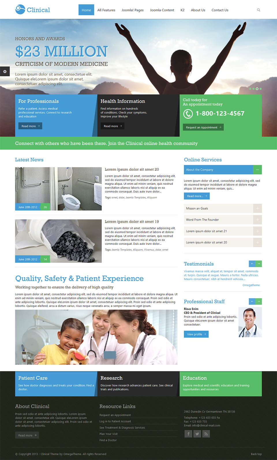 Template OmegaTheme Clinical Joomla template OmegaTheme Clinical