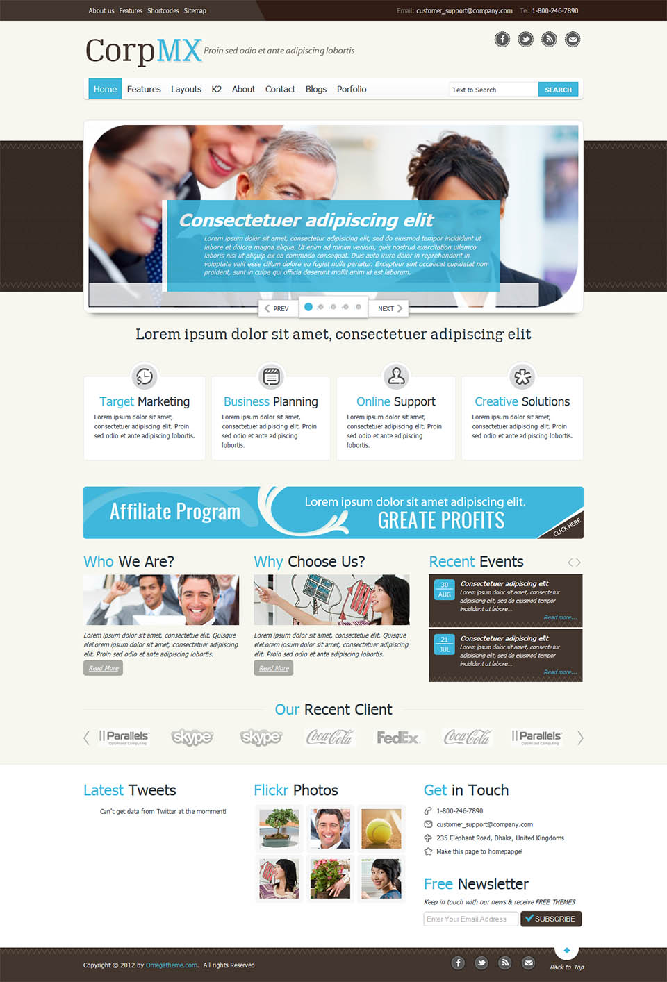 Template OmegaTheme CorpMX Joomla template OmegaTheme CorpMX