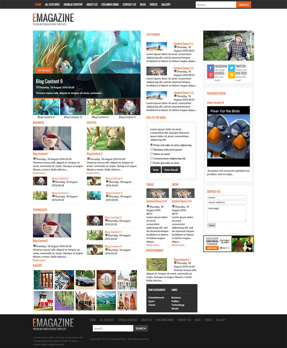 Joomla template OmegaTheme EMagazine