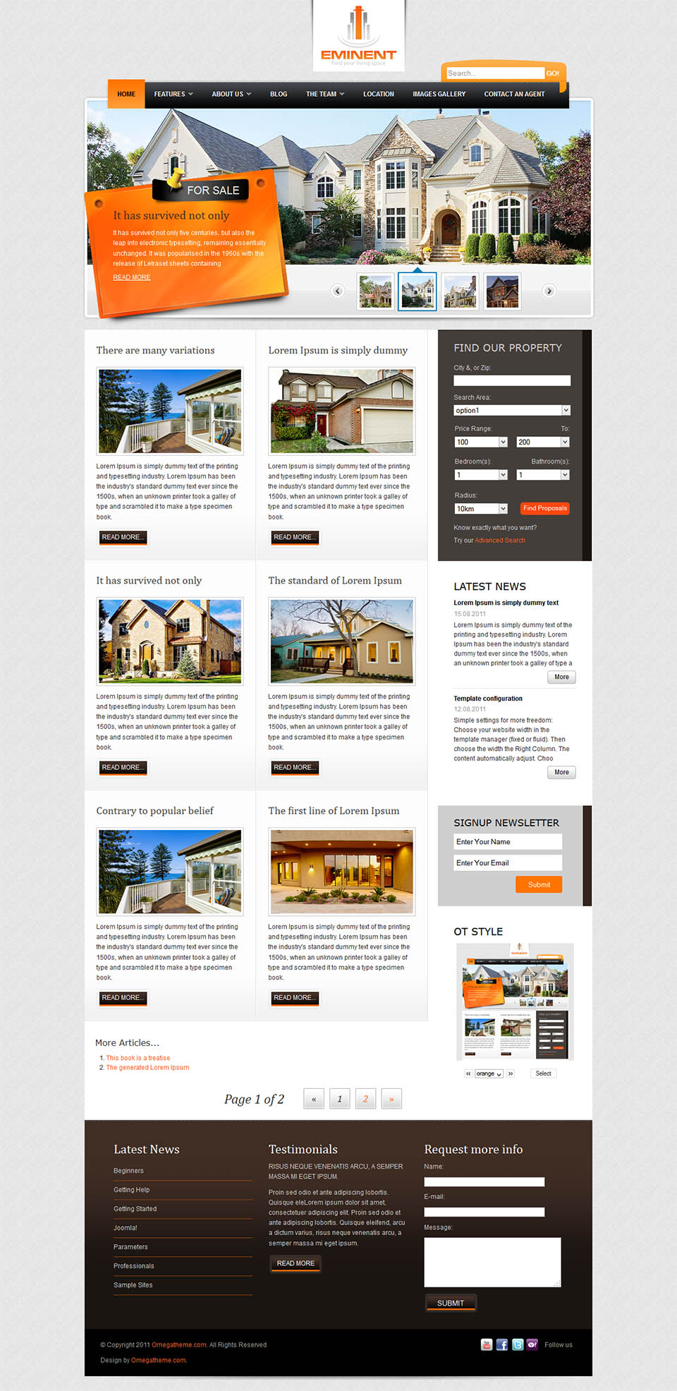 Template OmegaTheme Eminent Joomla template OmegaTheme Eminent