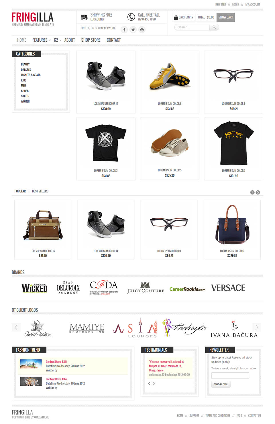 Template OmegaTheme Fringilla Joomla template OmegaTheme Fringilla