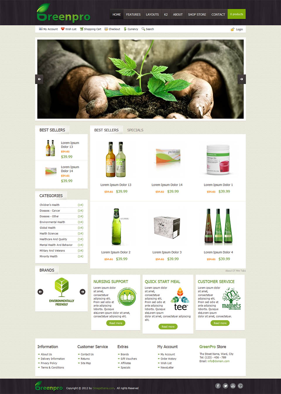 Template OmegaTheme GreenPro Joomla template OmegaTheme GreenPro