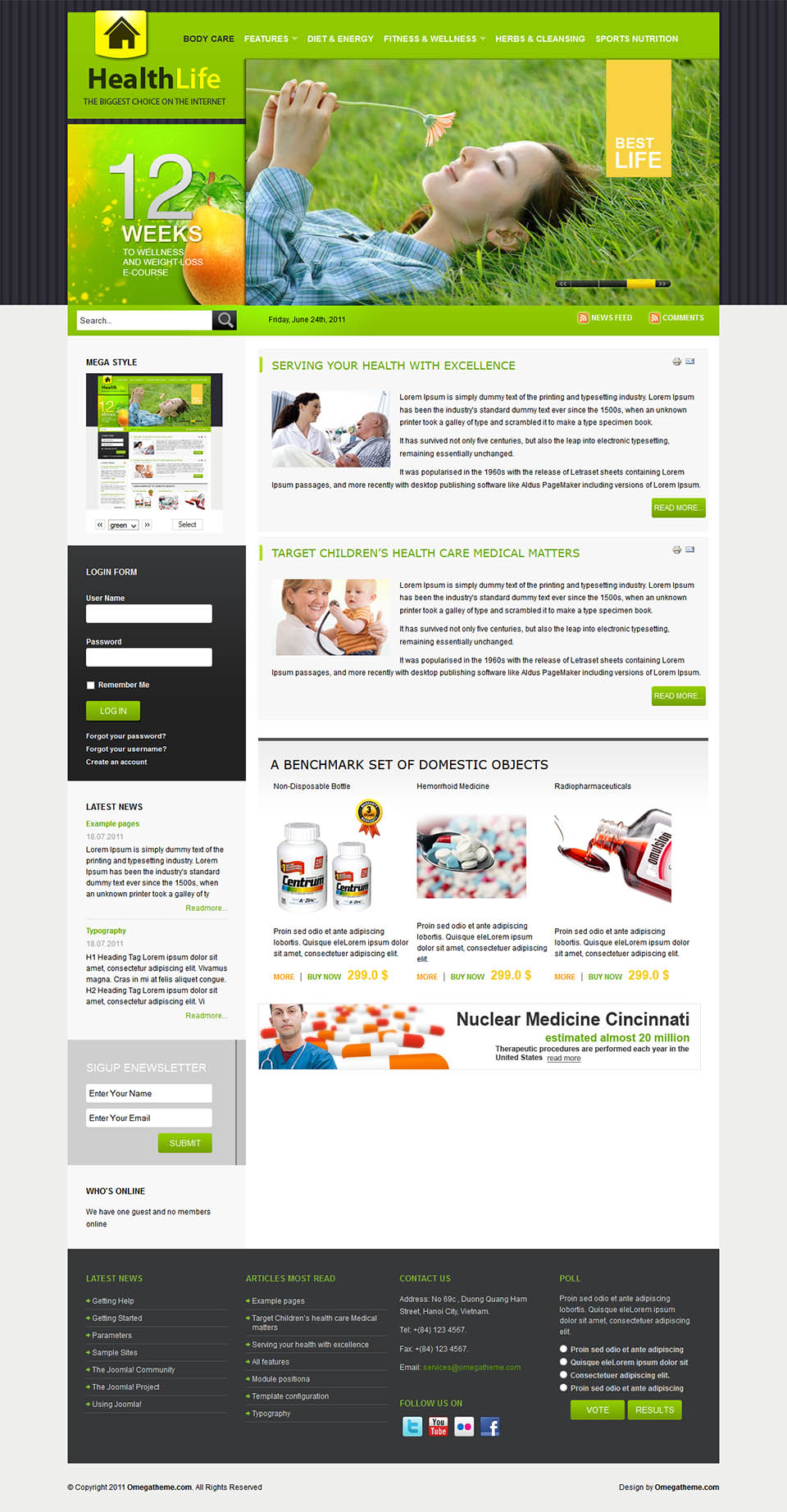 Template OmegaTheme HealthLife Joomla template OmegaTheme HealthLife