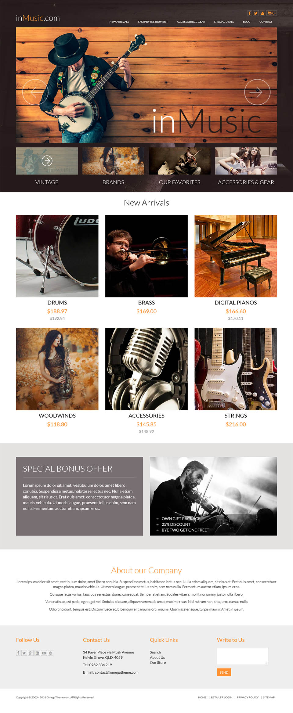 Template OmegaTheme inMusic Joomla template OmegaTheme inMusic