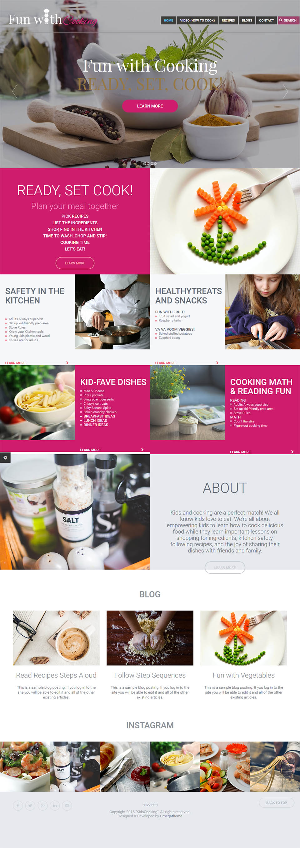 Joomla template OmegaTheme KidsCooking