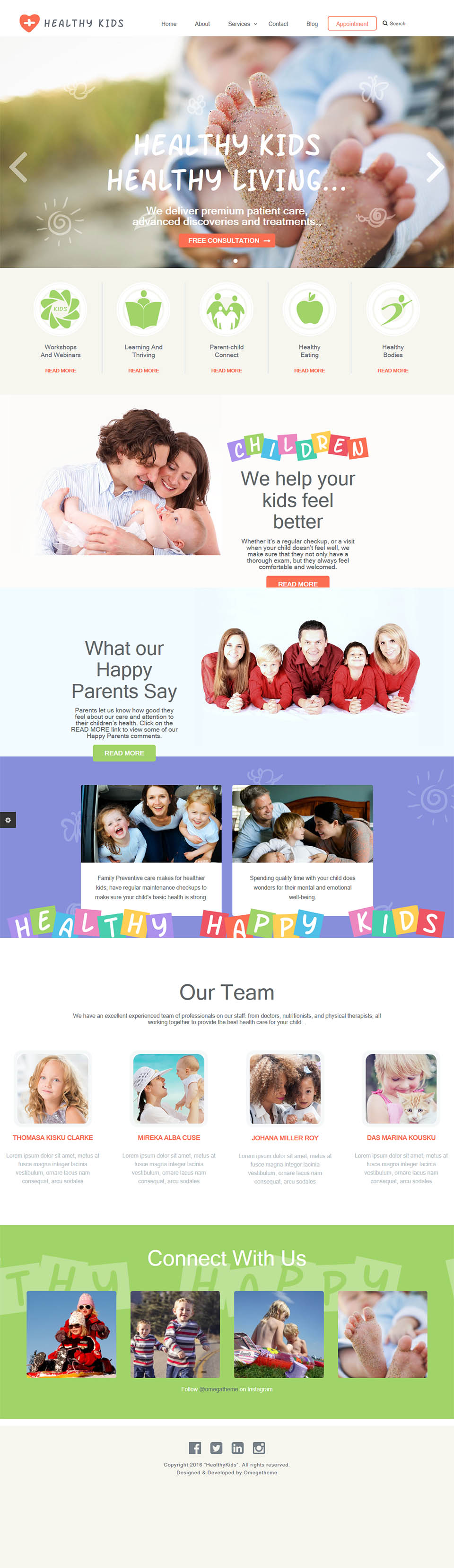 Joomla template OmegaTheme KidsHealthy