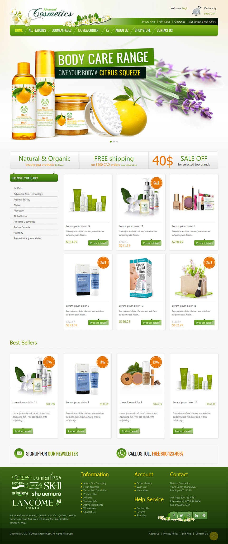 Template OmegaTheme Cosmetics Joomla template OmegaTheme Cosmetics