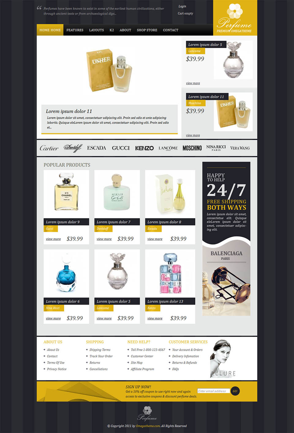 Joomla template OmegaTheme Perfume