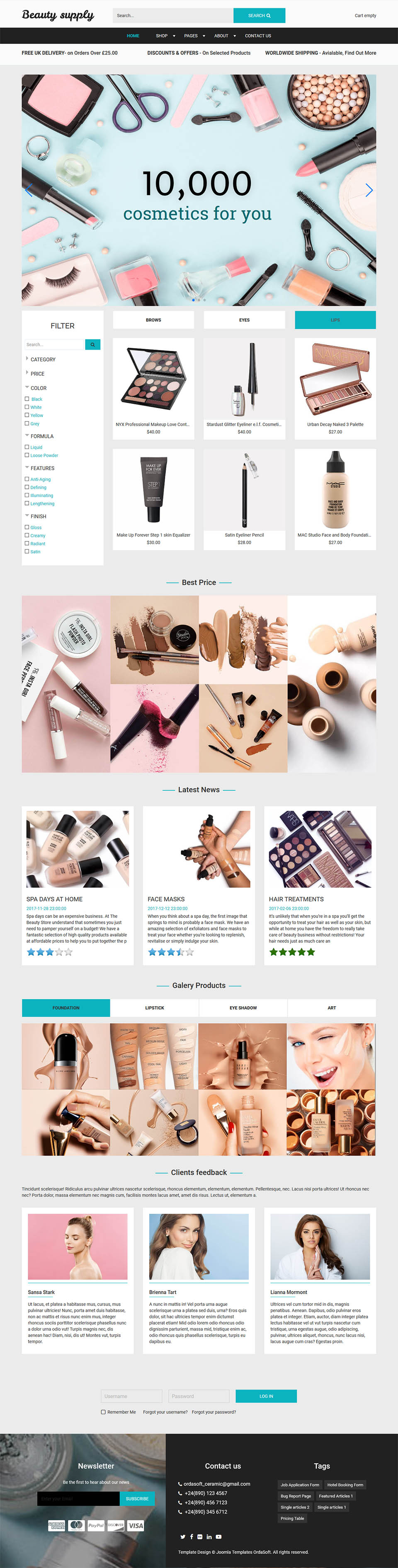 Joomla template OrdaSoft Beauty Supply