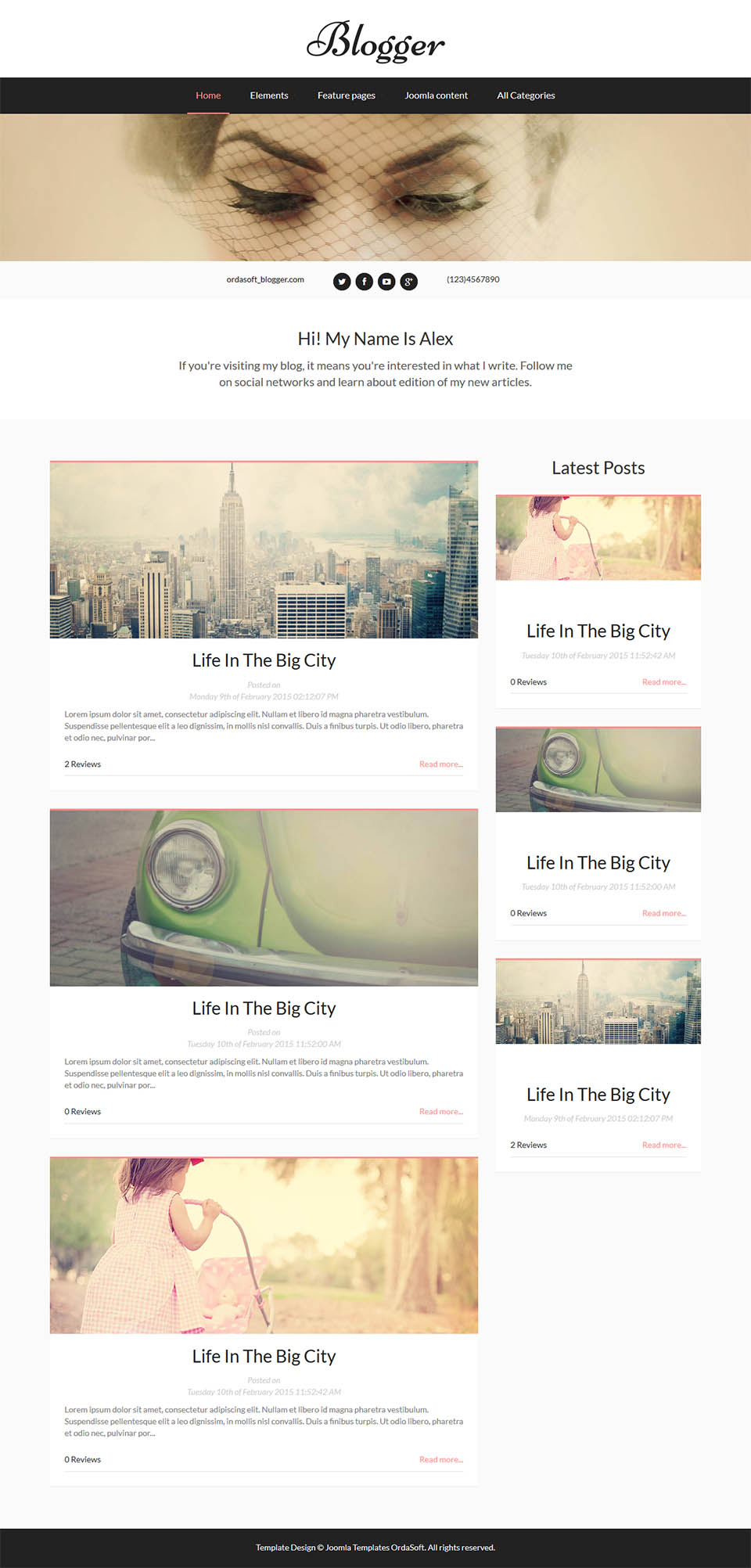 Template OrdaSoft Blogger Joomla template OrdaSoft Blogger