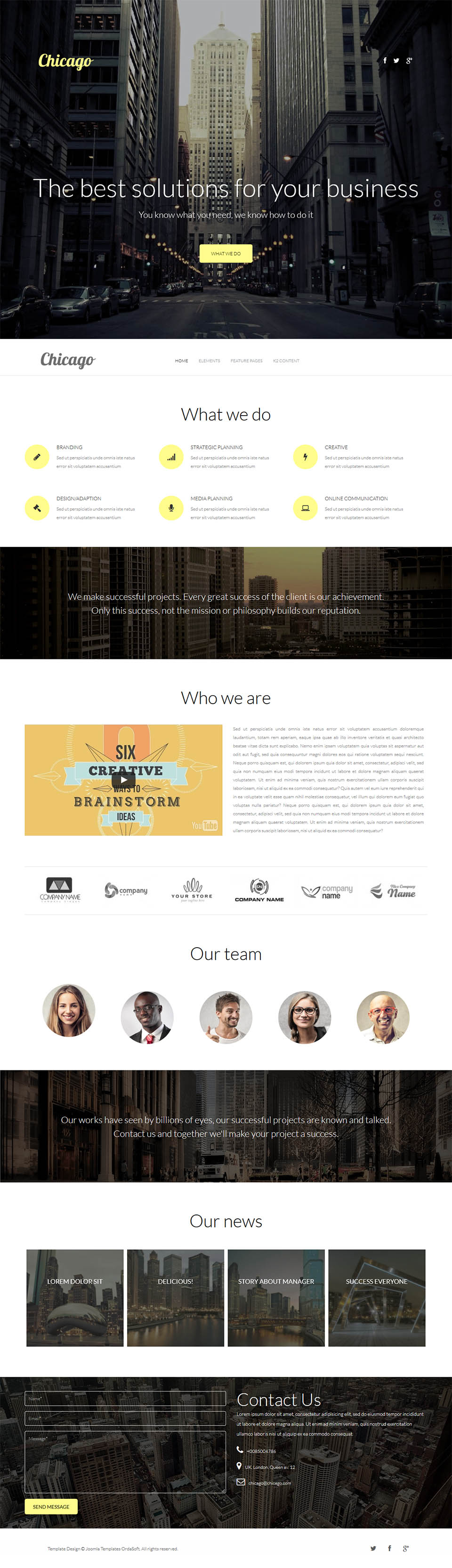 Template OrdaSoft Chicago Joomla template OrdaSoft Chicago