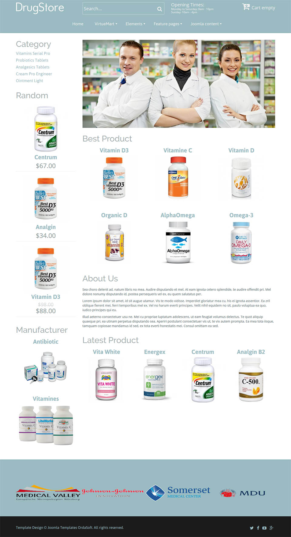 Joomla template OrdaSoft DrugStore