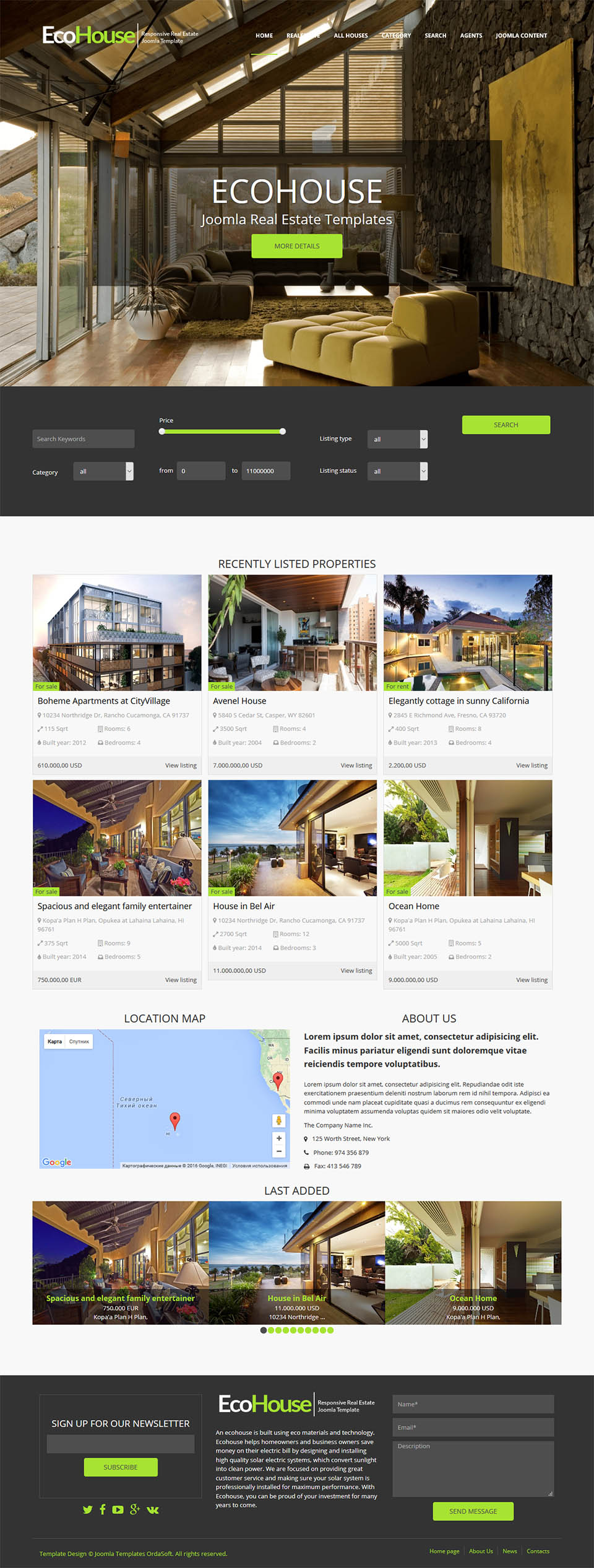 Template OrdaSoft Eco House Joomla template OrdaSoft Eco House