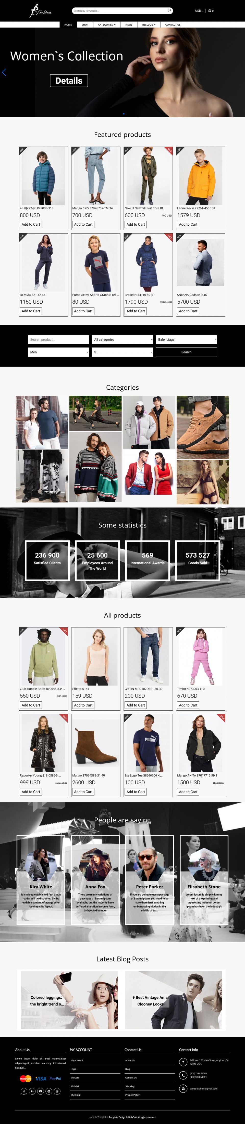 Joomla template OrdaSoft Fashion Store