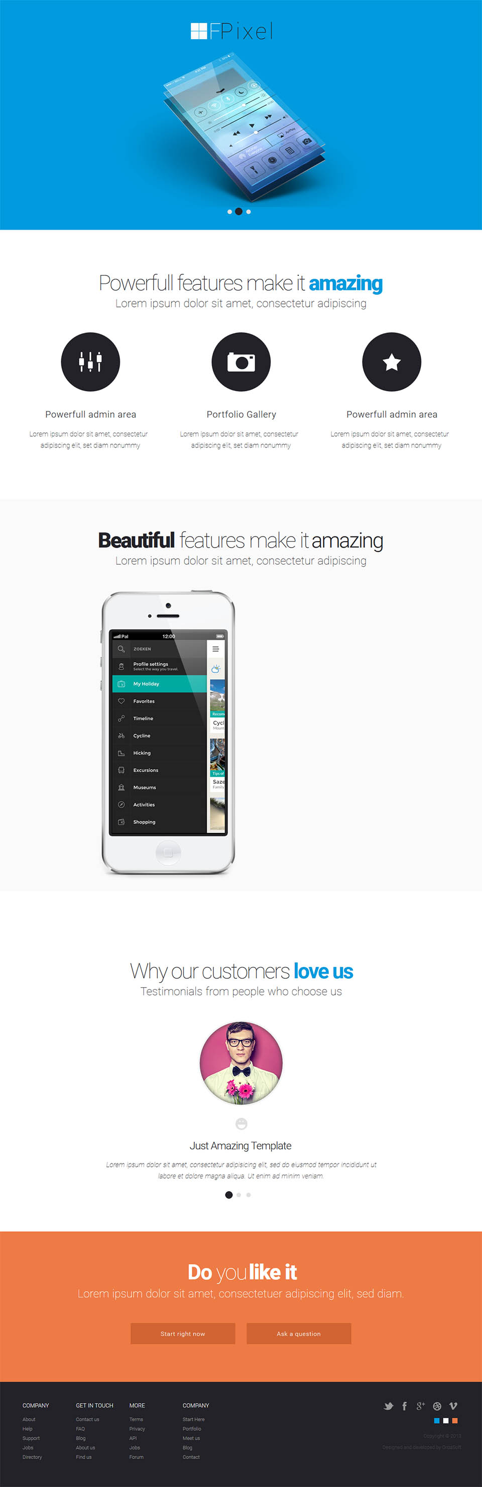 Joomla template OrdaSoft Flat Pixel
