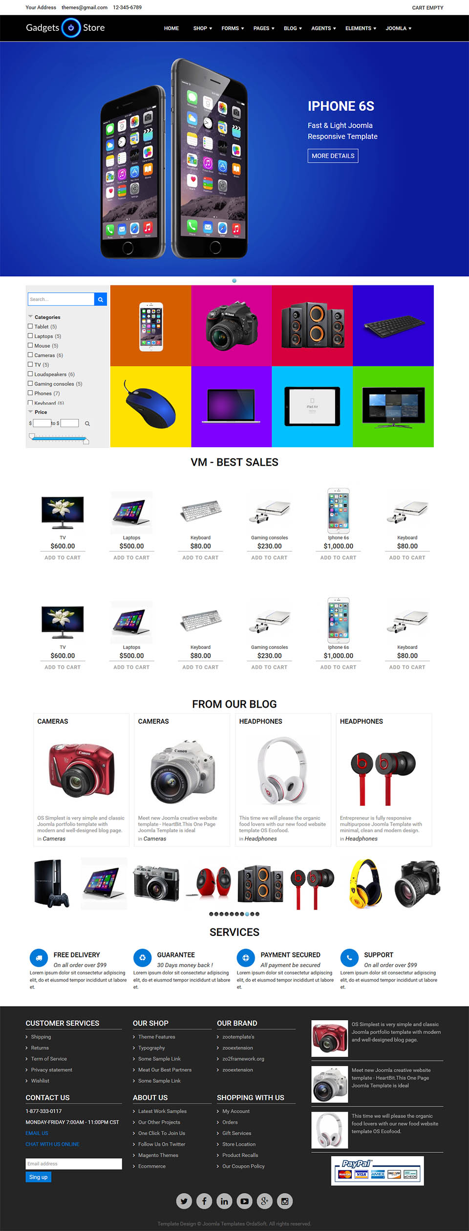 Joomla template OrdaSoft Gadgets Store