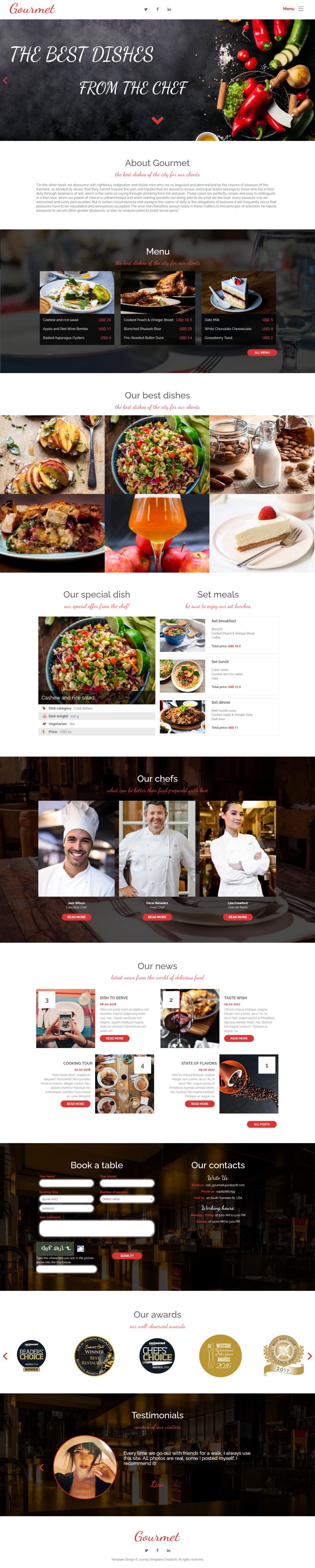 Template OrdaSoft Gourmet Joomla template OrdaSoft Gourmet
