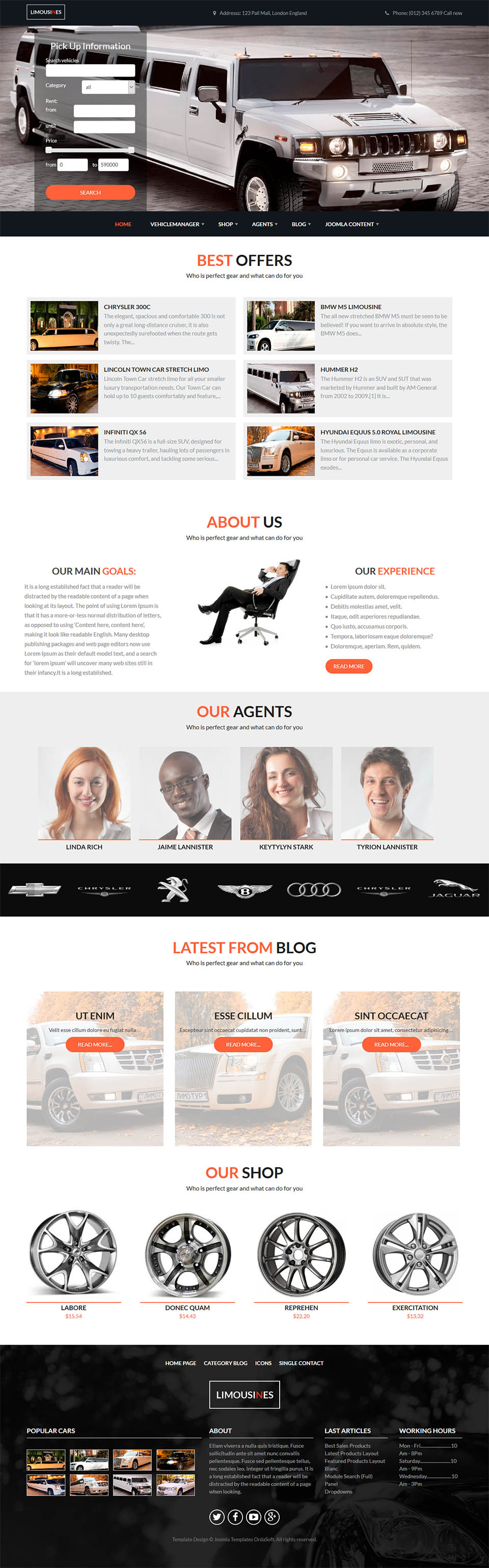 Joomla template OrdaSoft Luxury Car Rental