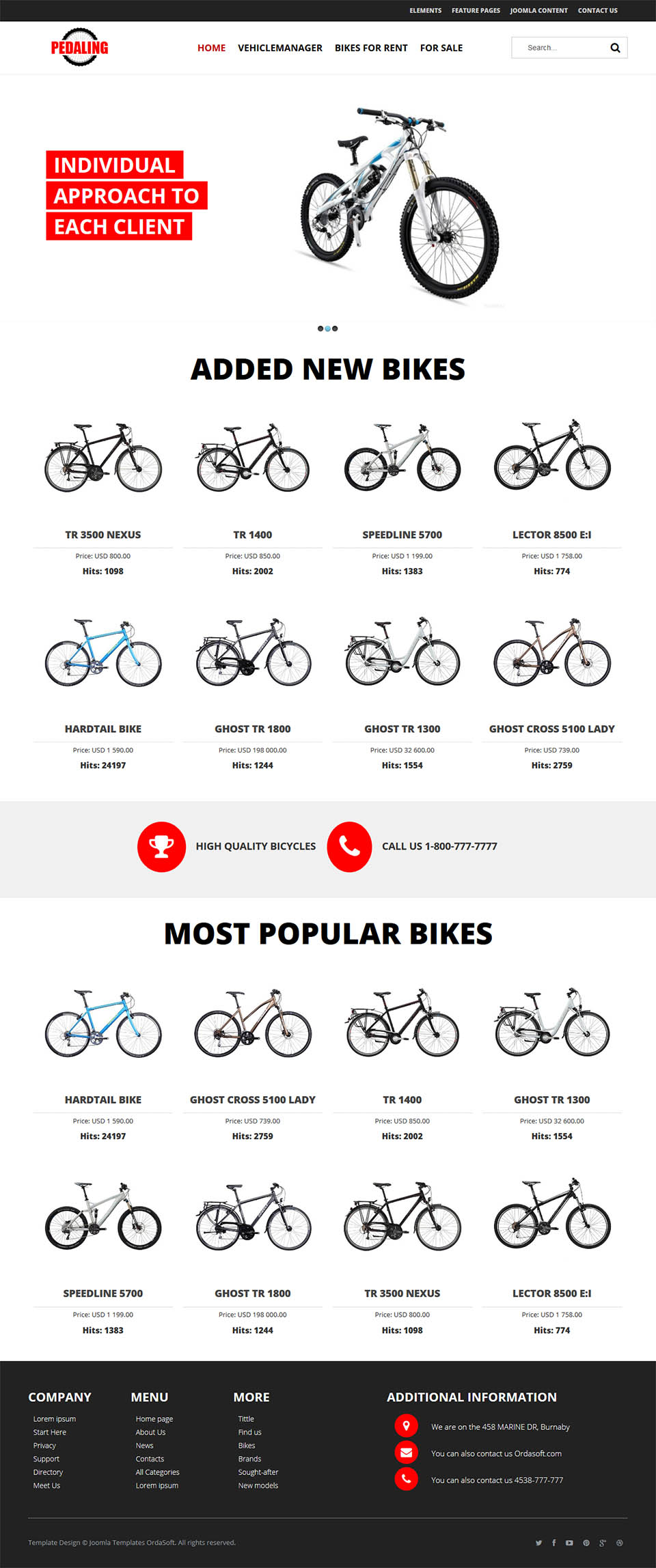 Template OrdaSoft Pedaling Joomla template OrdaSoft Pedaling