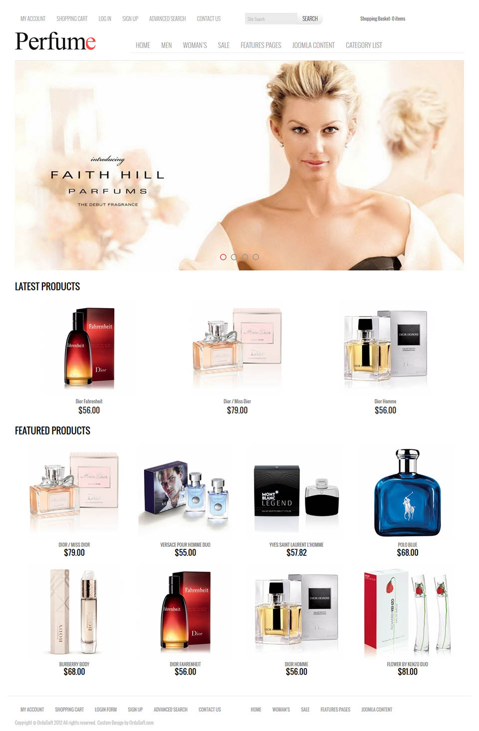 Joomla template OrdaSoft Perfume Shop