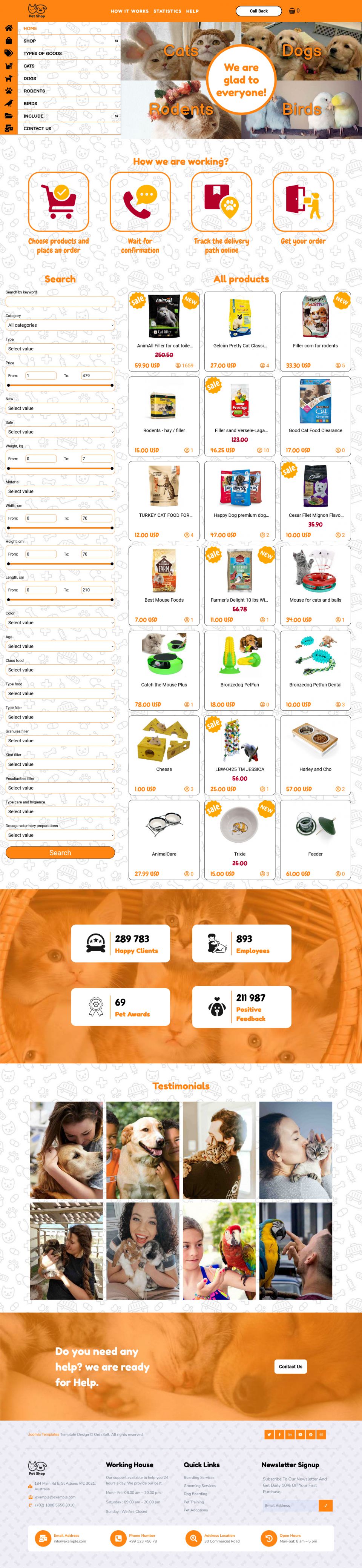 Template OrdaSoft Pet Shop Joomla template OrdaSoft Pet Shop