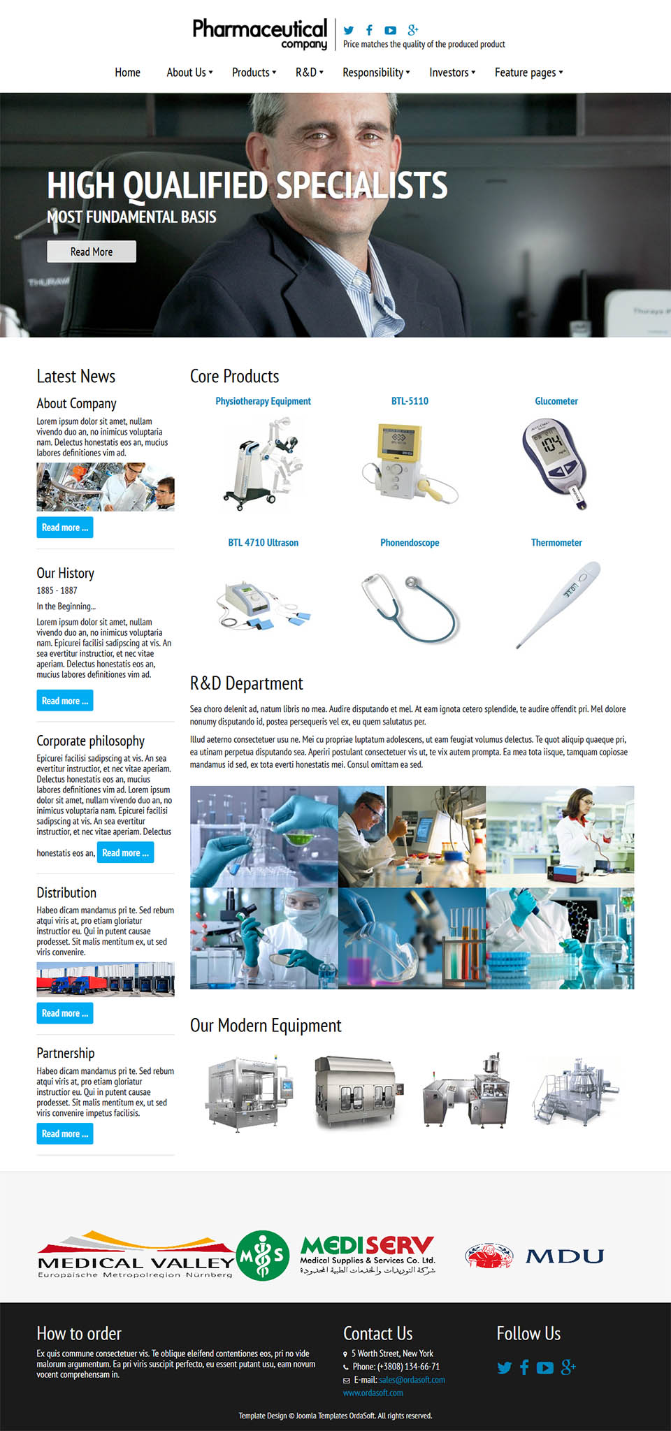 Template OrdaSoft Pharmaceutical Company Joomla template OrdaSoft Pharmaceutical Company