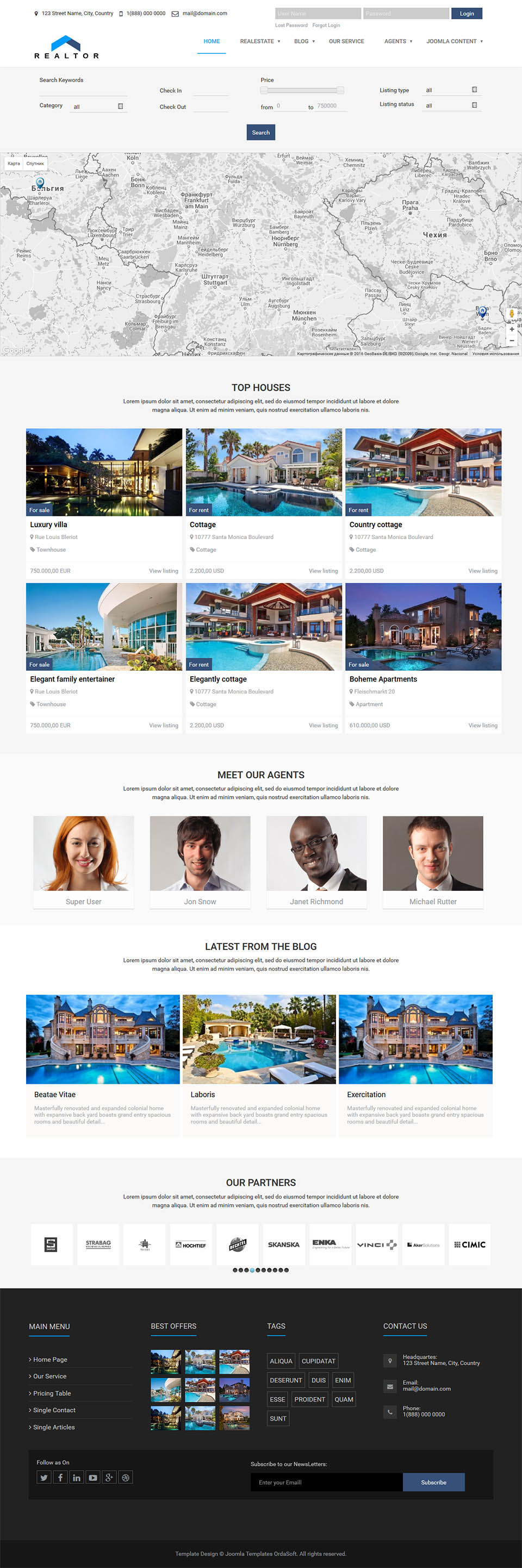 Joomla template OrdaSoft Realtor Real Estate