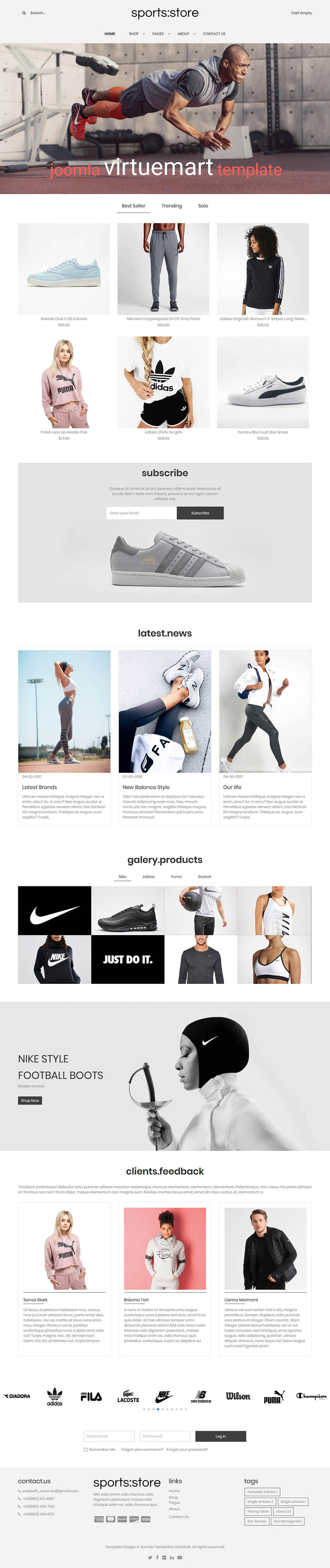 Template OrdaSoft Sports Store Joomla template OrdaSoft Sports Store