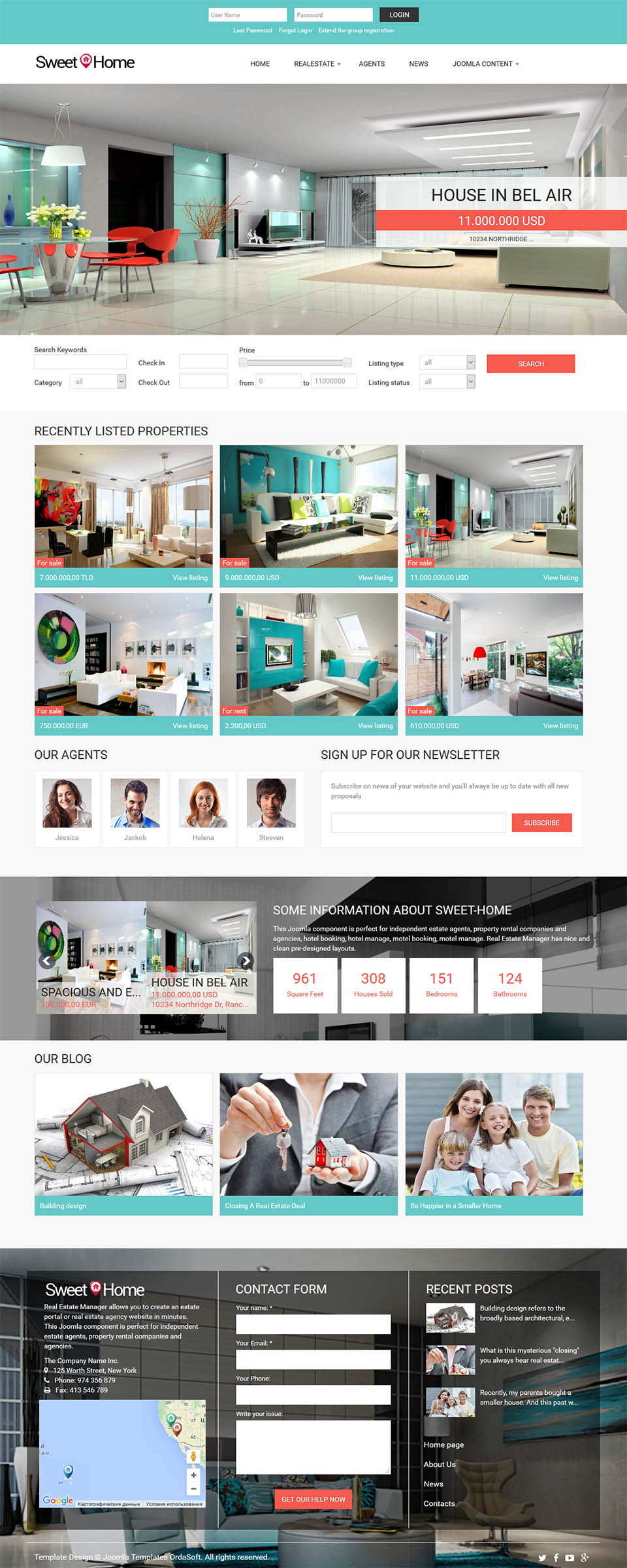 Template OrdaSoft Sweet Home Joomla template OrdaSoft Sweet Home