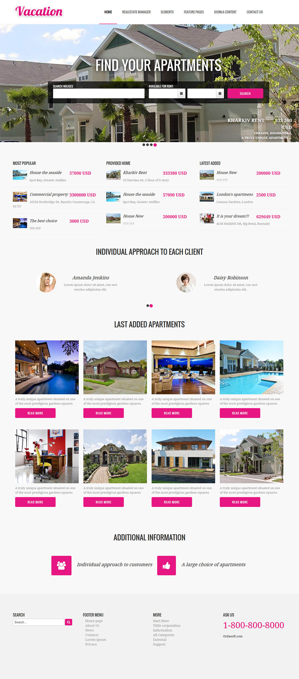Template OrdaSoft Vacation Joomla template OrdaSoft Vacation