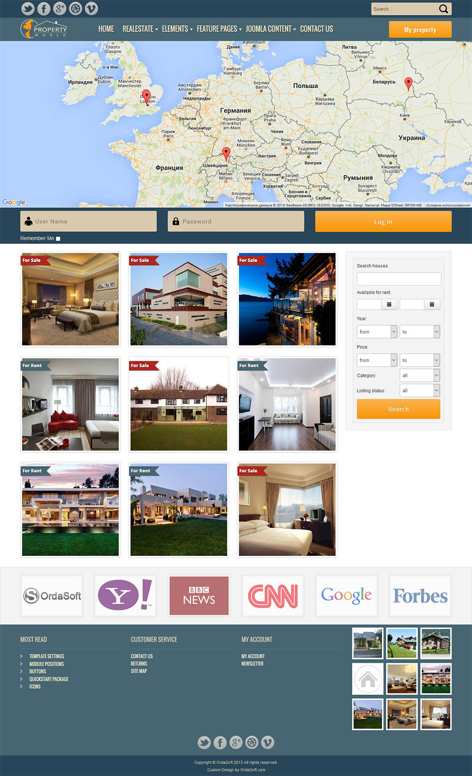 Template OrdaSoft World Property Joomla template OrdaSoft World Property