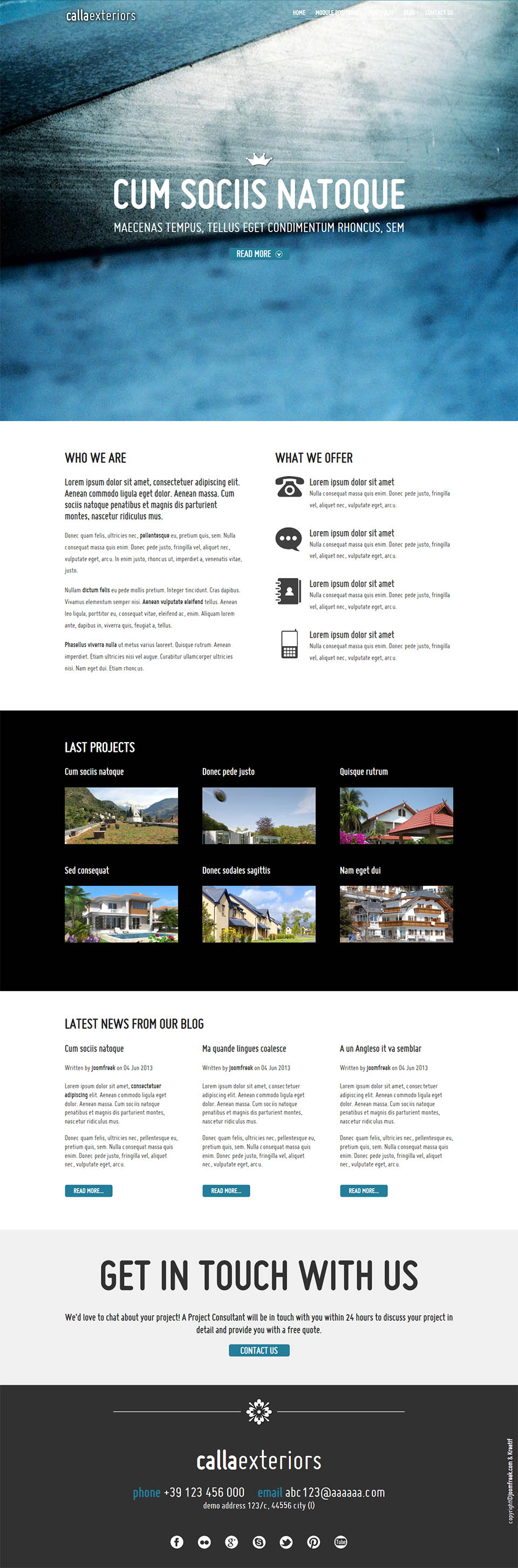 Template JoomFreak Calla Exteriors Joomla template JoomFreak Calla Exteriors