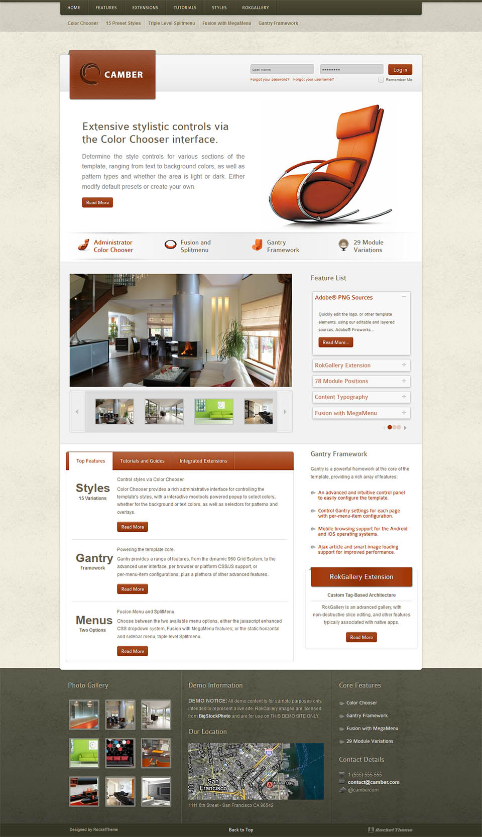 Template RocketTheme Camber Joomla template RocketTheme Camber