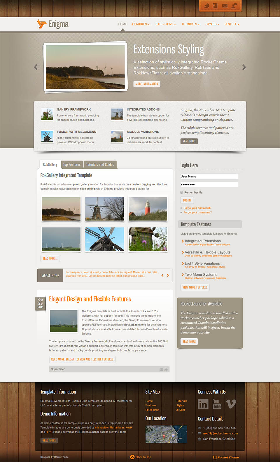 Template RocketTheme Enigma Joomla template RocketTheme Enigma