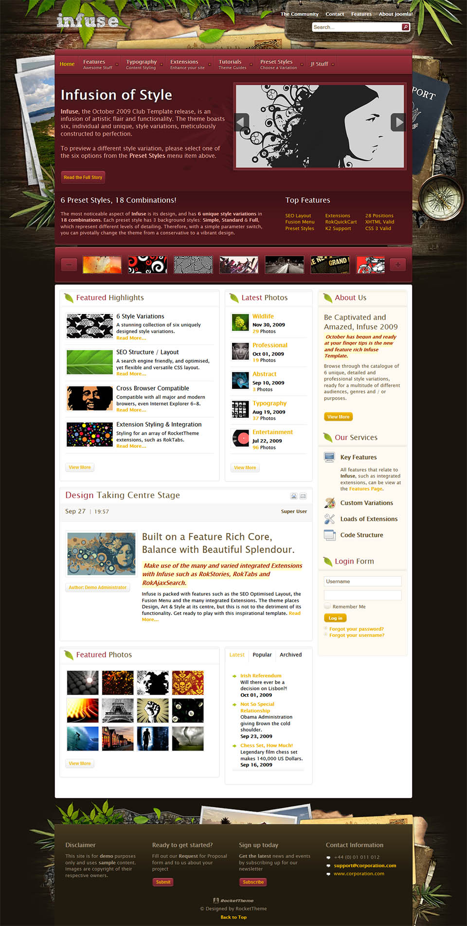 Joomla template RocketTheme Infuse