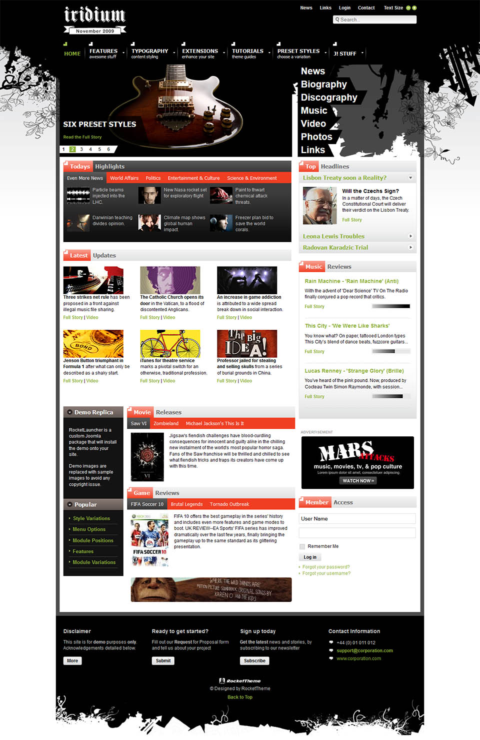 Joomla template RocketTheme Iridium