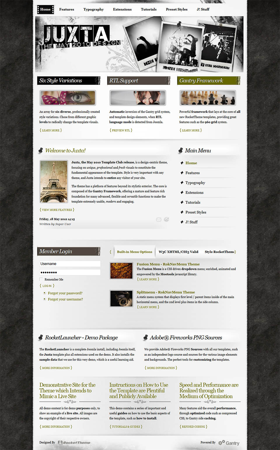 Template RocketTheme Juxta Joomla template RocketTheme Juxta