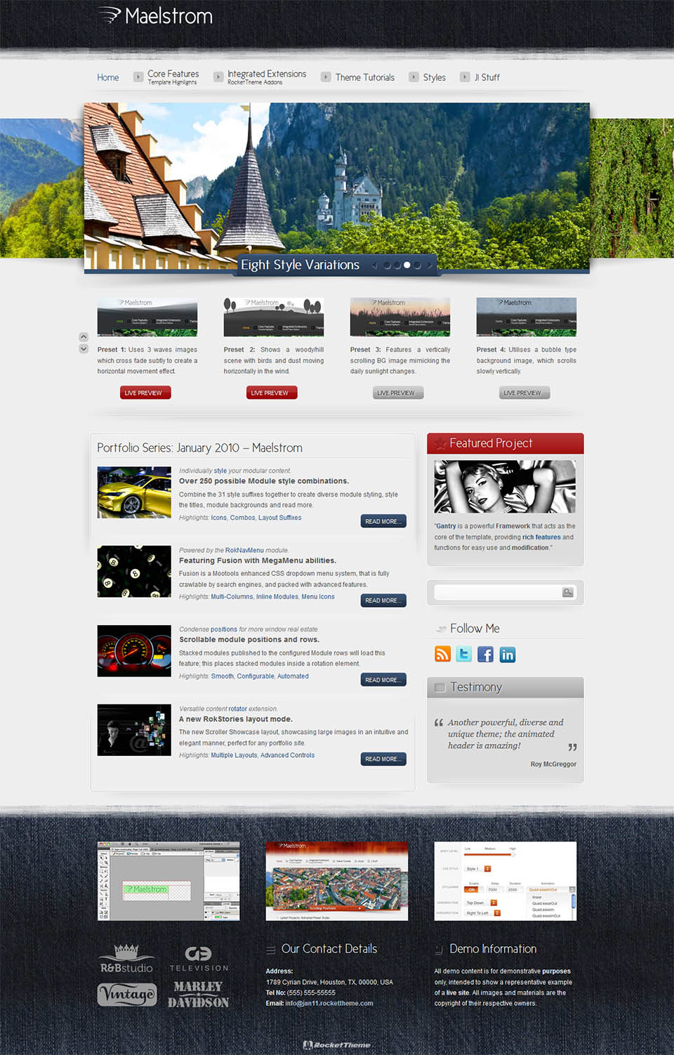 Template RocketTheme Maelstrom Joomla template RocketTheme Maelstrom