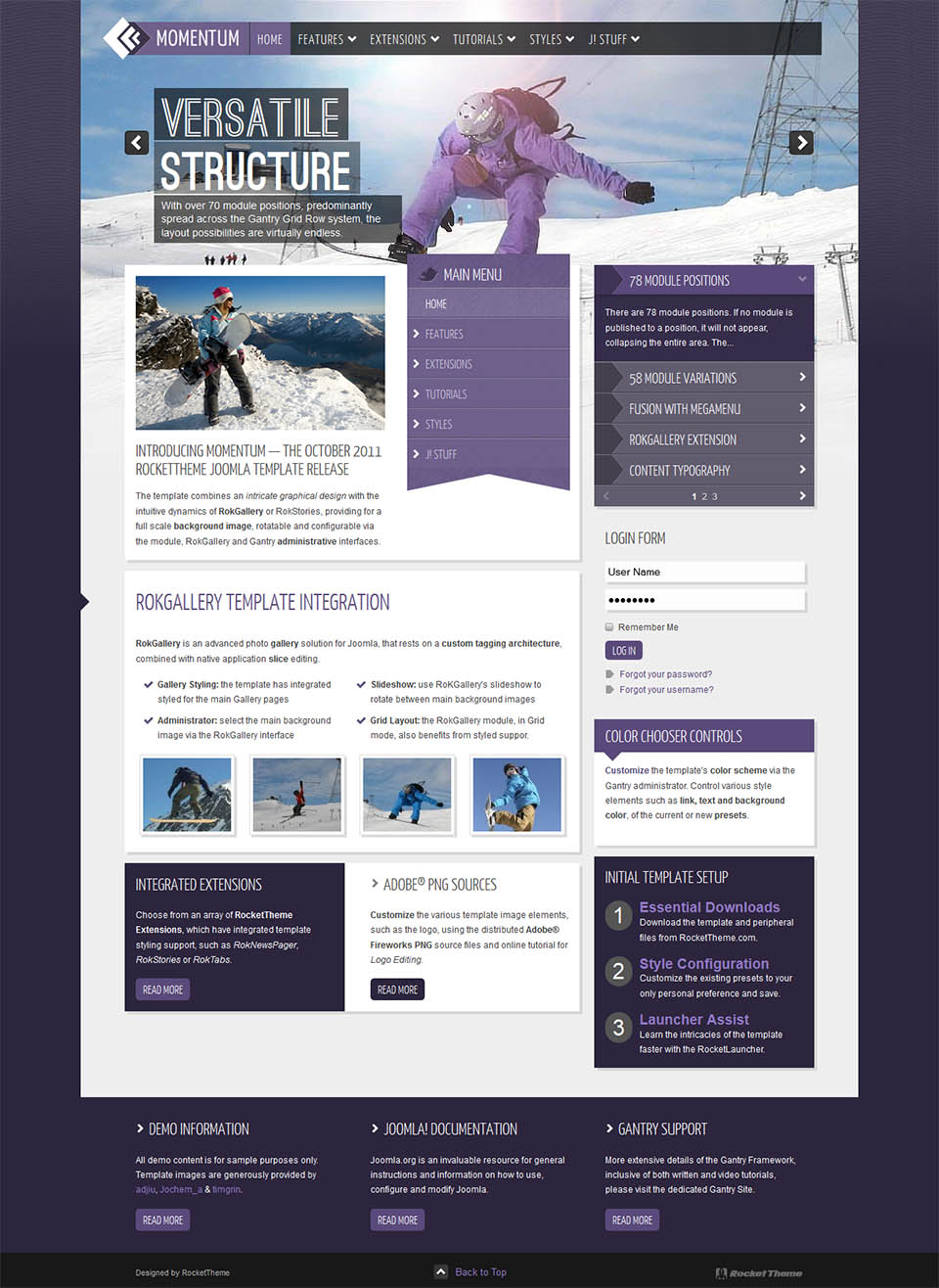Template RocketTheme Momentum Joomla template RocketTheme Momentum