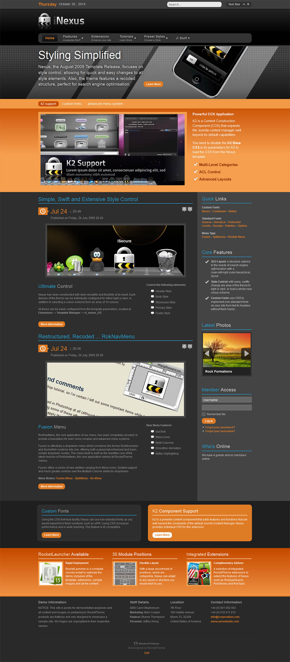 Template RocketTheme Nexus Joomla template RocketTheme Nexus